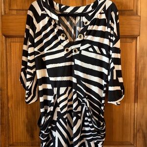 Willi Smith Monochrome Patterned Dress 
Size S